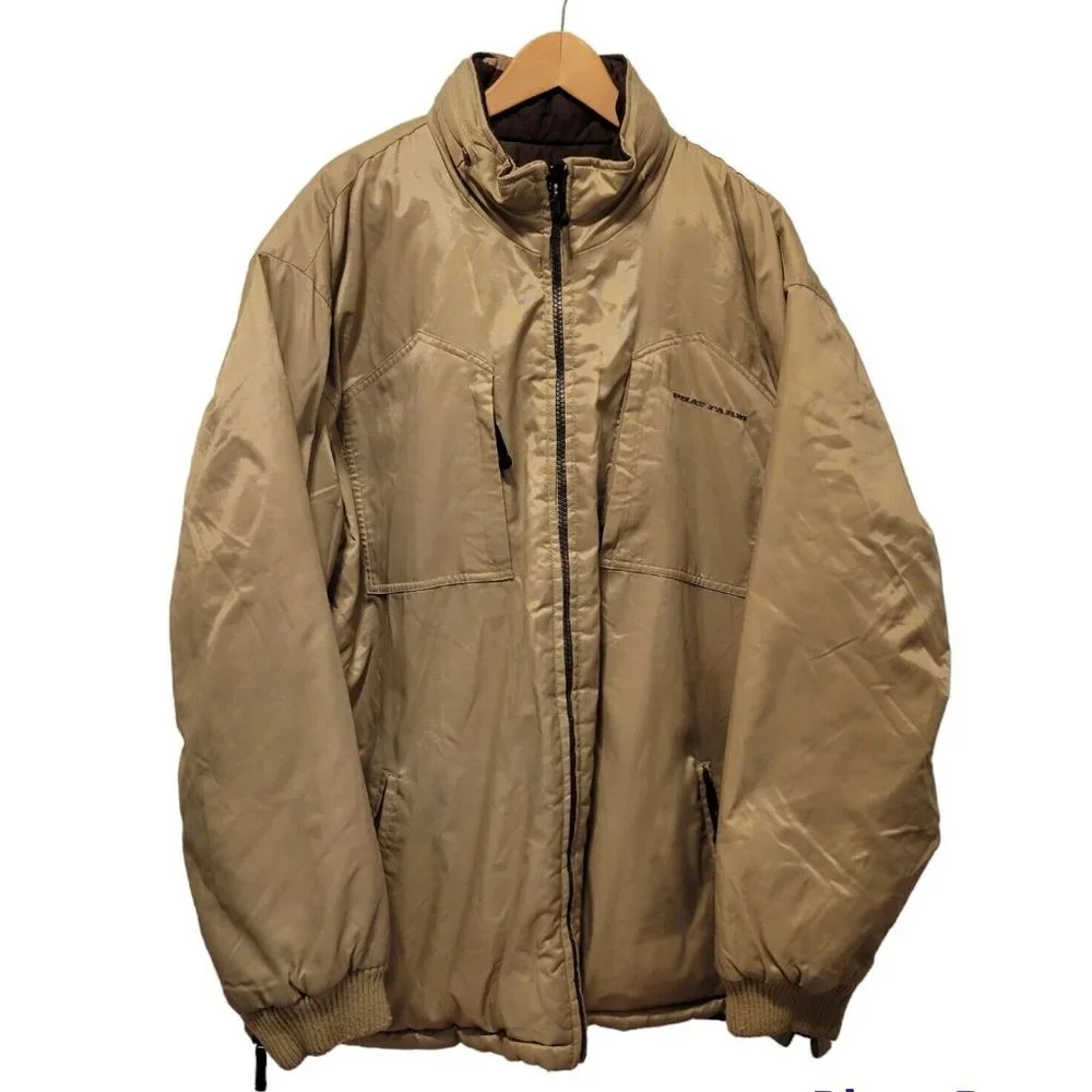Vintage 90s Phat Farm Reversible Bomber Jacket Coat Camo Hidden Hood Hip Hop 2XL